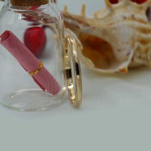 10 K Gold wedding Band 2mm , white gold yellow gold, rose gold, tiffany Milgrain